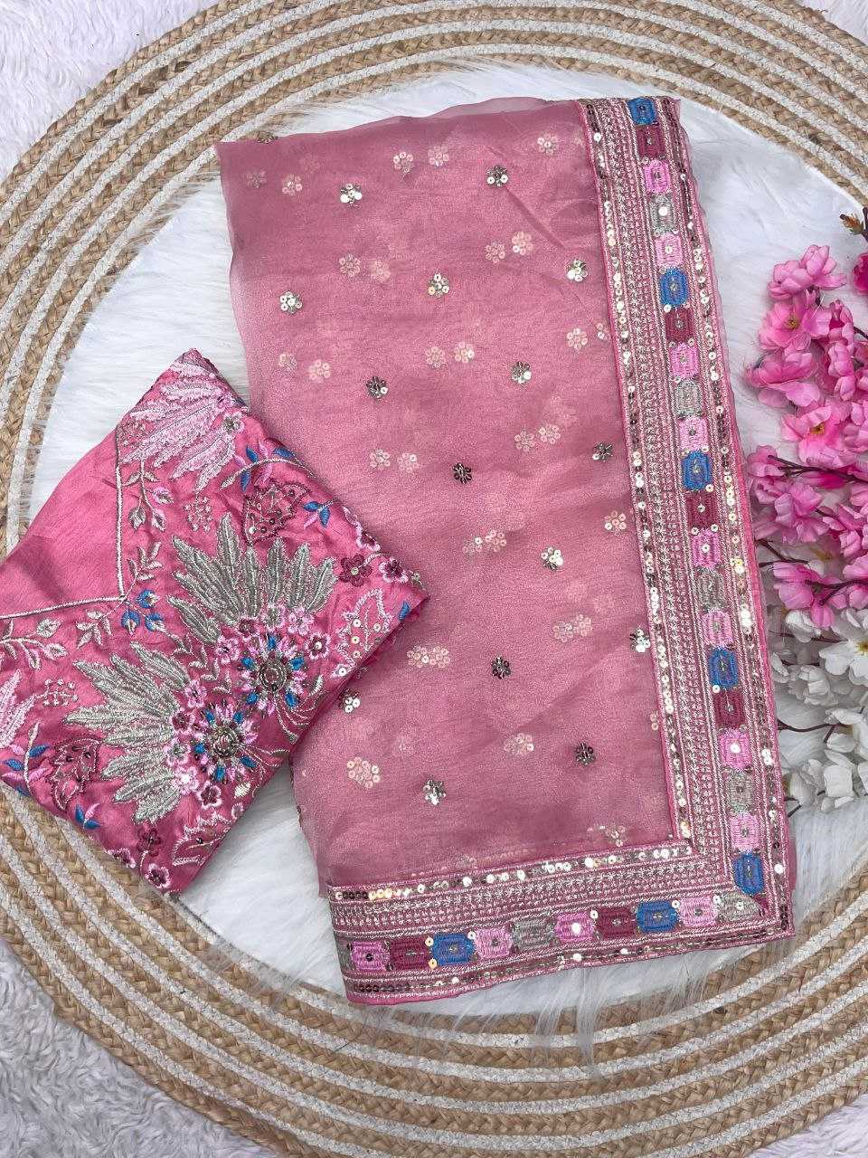 Ynf Organza Silk RIN143 499 Sarees Wedding Collections Festive Collections Wholesale Organza Sarees Embroidered Sarees Sarees With Blouse Manufacturer