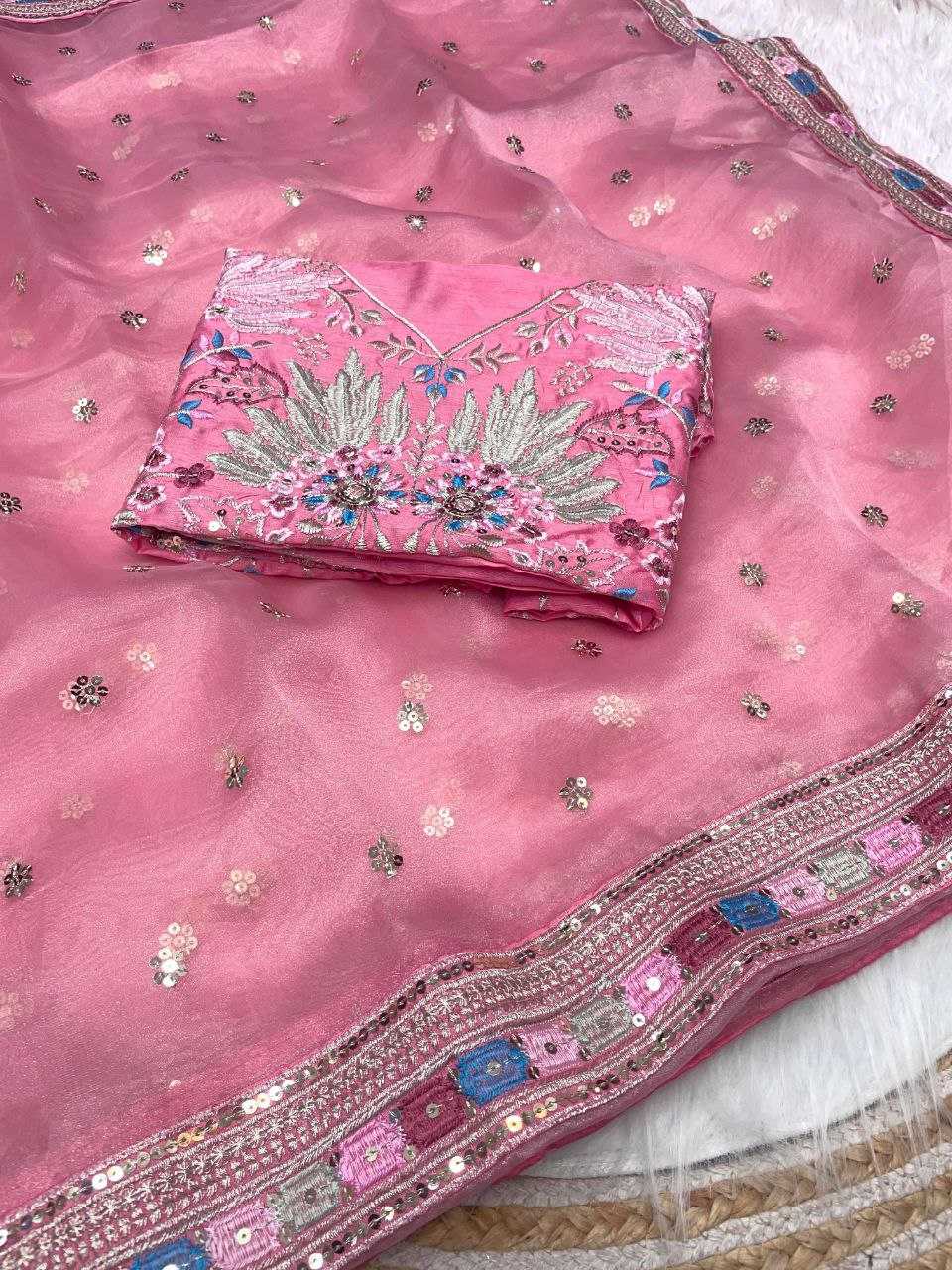 Ynf Organza Silk RIN143 499 Sarees Wedding Collections Festive Collections Wholesale Organza Sarees Embroidered Sarees Sarees With Blouse Manufacturer