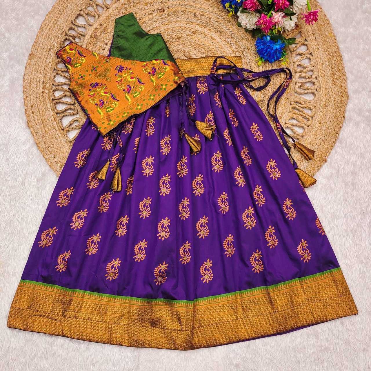 Ynf Paithani Silk RIN115 REF02 Kids Wear Wholesale Kids Lehenga Kids Festive Wear Baby Girl Lehenga Manufacturer