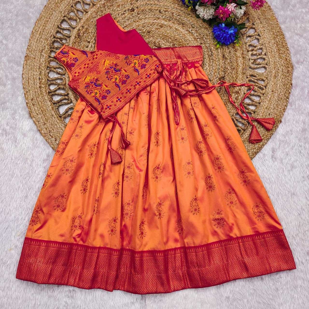 Ynf Paithani Silk RIN115 REF02 Kids Wear Wholesale Kids Lehenga Kids Festive Wear Baby Girl Lehenga Manufacturer