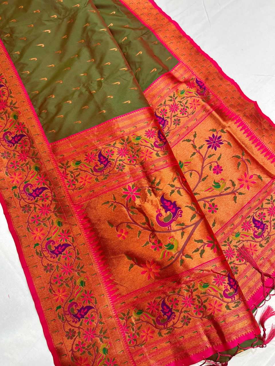 Ynf Paithani Silk RIN116 REW77 Silk Sarees Wholesale Paithani Sarees Brocade Sarees Zari Border Silk Sarees Manufacturer