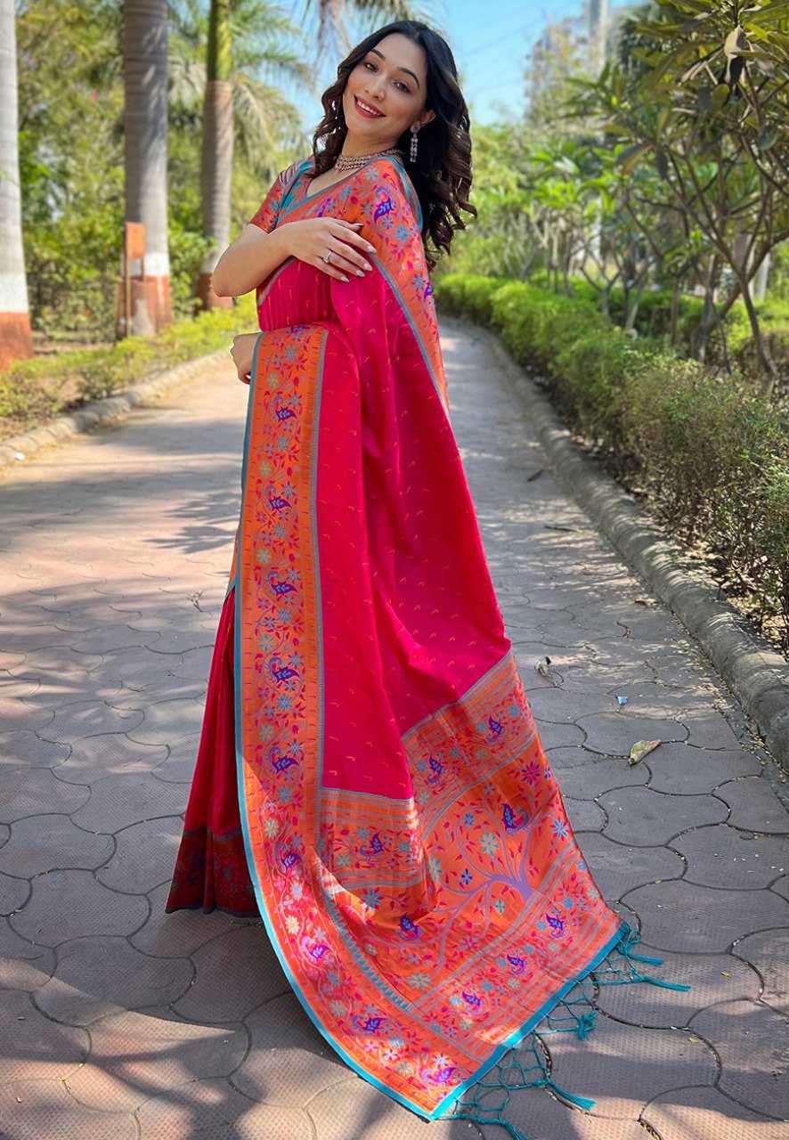 Ynf Paithani Silk RIN116 REW77 Silk Sarees Wholesale Paithani Sarees Brocade Sarees Zari Border Silk Sarees Manufacturer