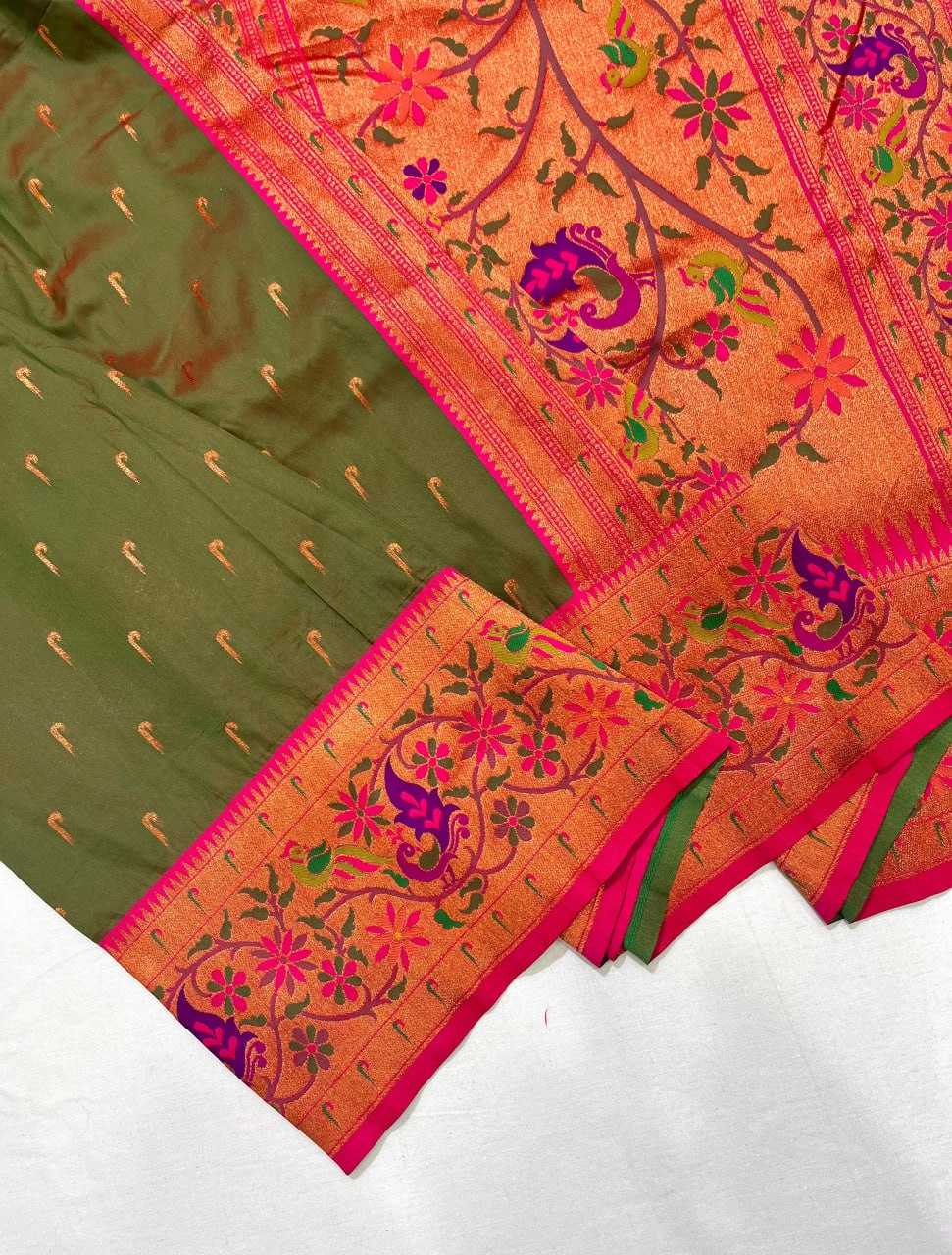 Ynf Paithani Silk RIN116 REW77 Silk Sarees Wholesale Paithani Sarees Brocade Sarees Zari Border Silk Sarees Manufacturer