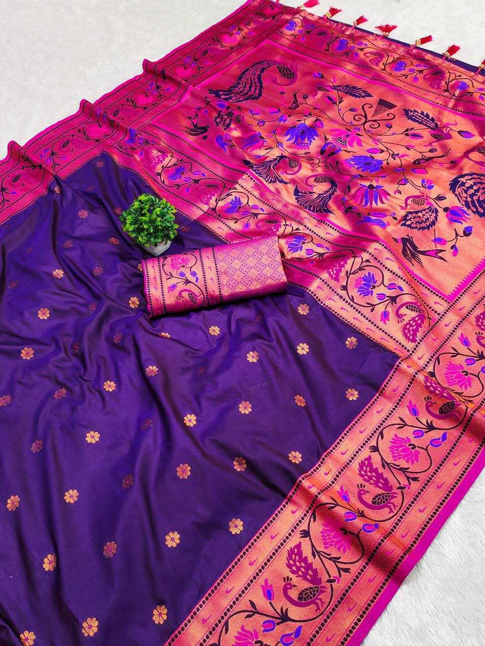 Ynf Paithani Silk RIN150 Coin Paithani Silk Sarees Wholesale Paithani Sarees Heavy Silk Sarees Zari Border Silk Sarees Manufacturer