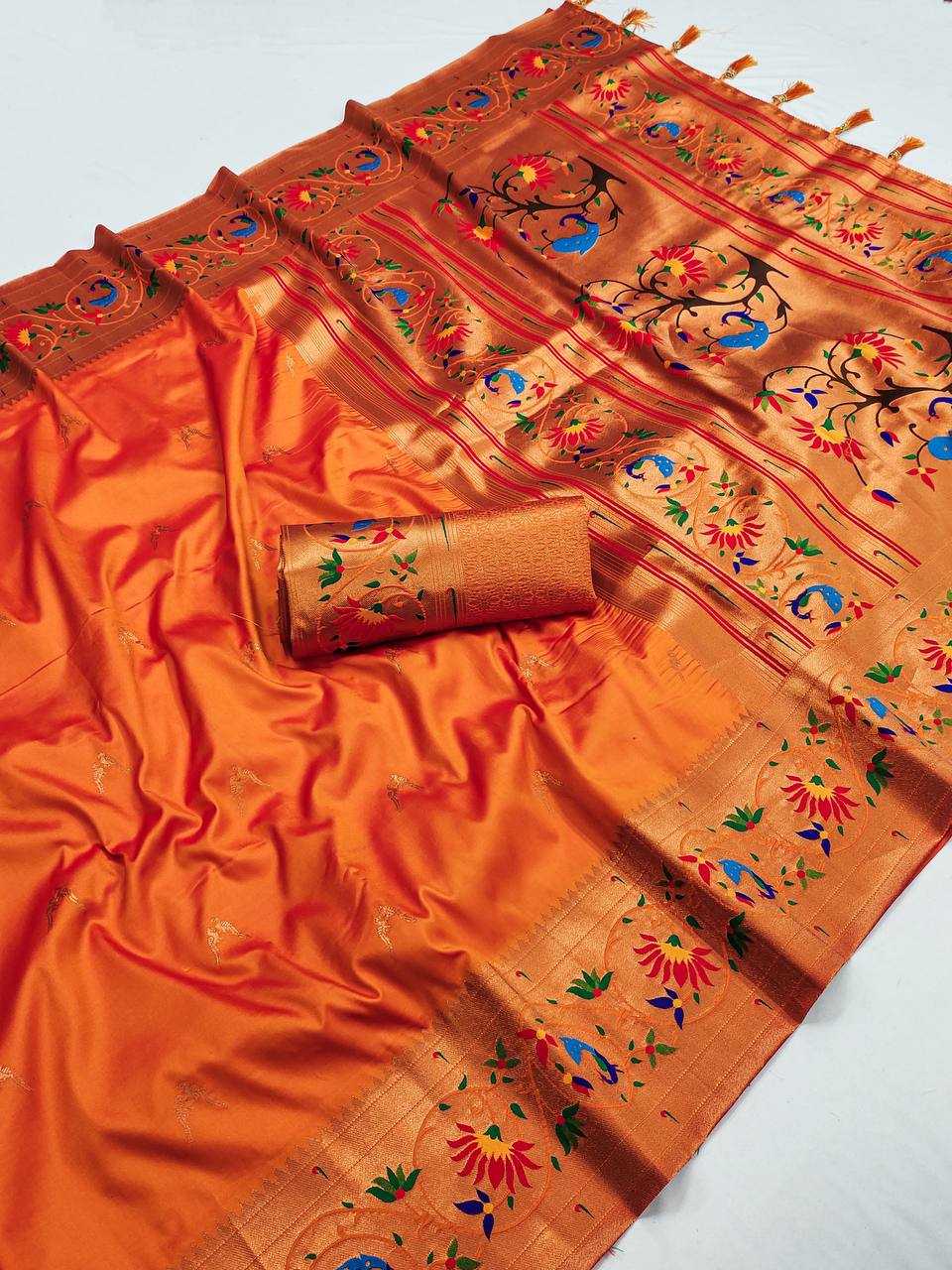 Ynf Paithani Silk RIN150 Harmony Paithani-2 Silk Sarees Wholesale Paithani Sarees Heavy Silk Sarees Zari Border Silk Sarees Manufacturer