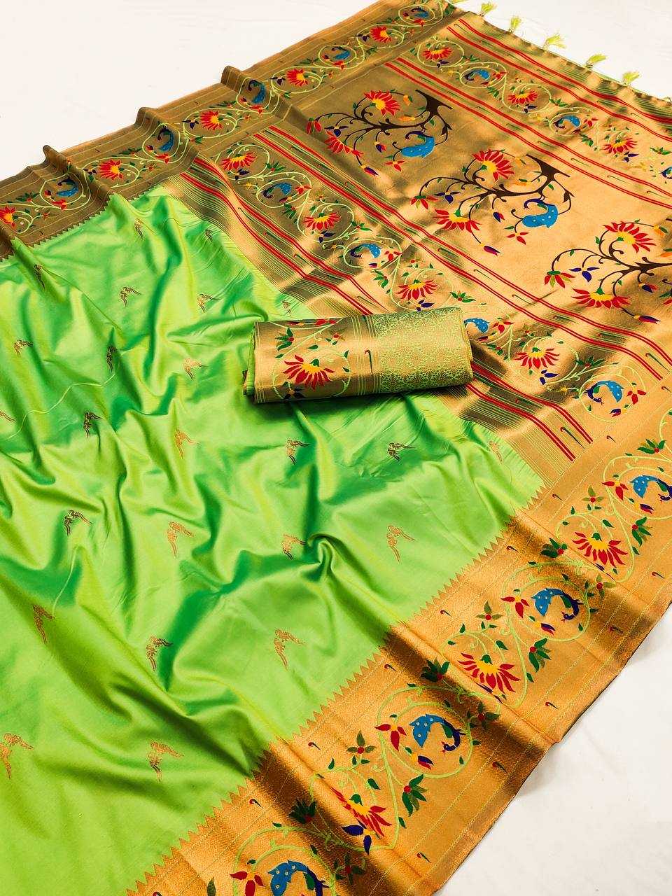 Ynf Paithani Silk RIN150 Harmony Paithani-2 Silk Sarees Wholesale Paithani Sarees Heavy Silk Sarees Zari Border Silk Sarees Manufacturer