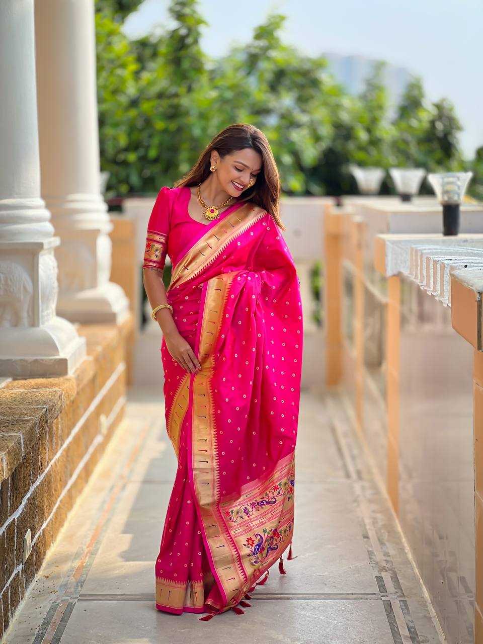 Ynf Paithani Silk RIN150 Nx-211 Paithani Silk Sarees Wholesale Paithani Sarees Heavy Silk Sarees Zari Border Silk Sarees Manufacturer