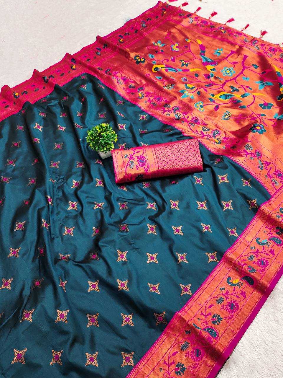 Ynf Paithani Silk RIN150 Star Paithani Silk Sarees Wholesale Paithani Sarees Heavy Silk Sarees Pure Silk Sarees Manufacturer