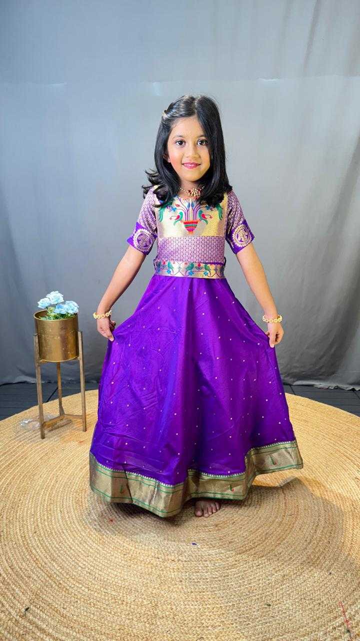 Ynf Paithani Silk RIN192 8072 Kids Wear Wholesale Kids Lehenga Kids Gown Manufacturer