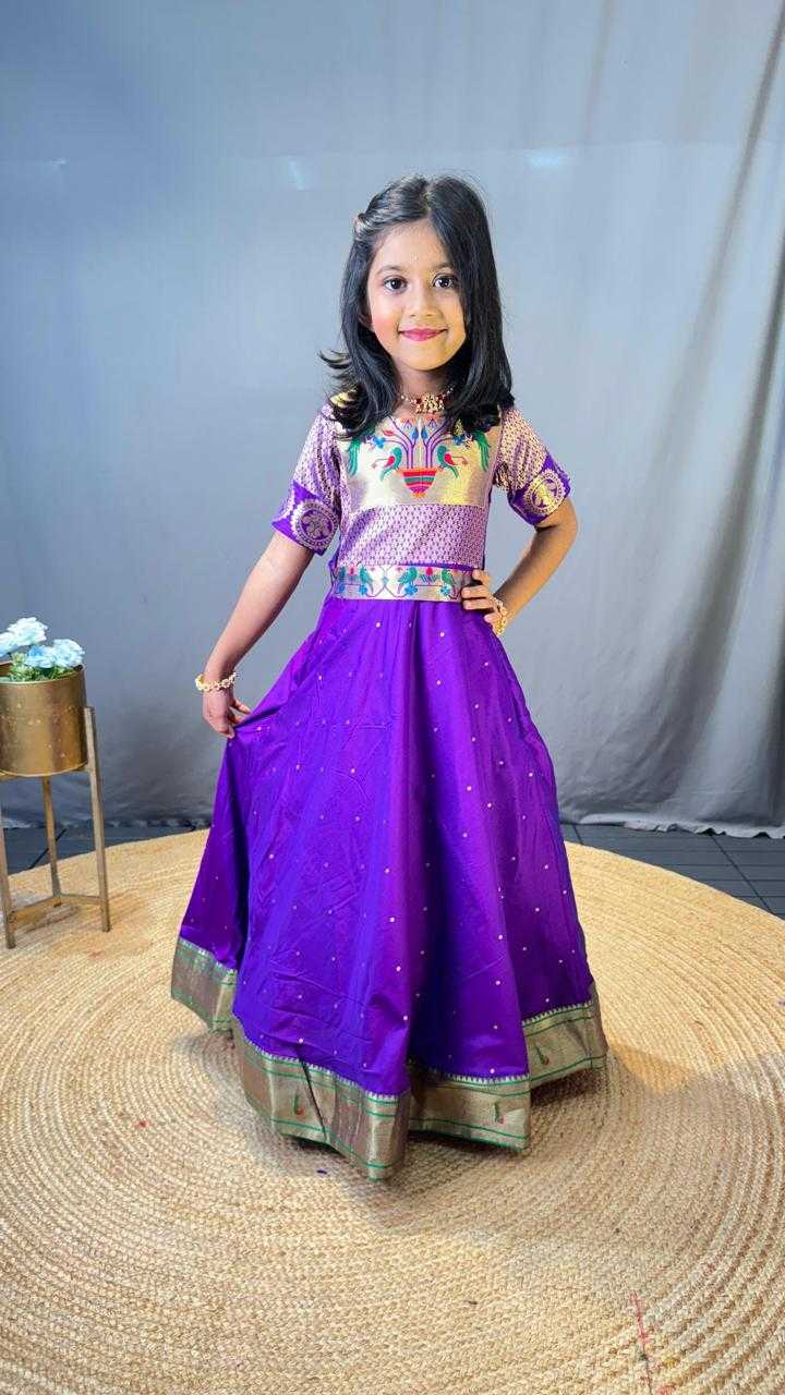 Ynf Paithani Silk RIN192 8072 Kids Wear Wholesale Kids Lehenga Kids Gown Manufacturer