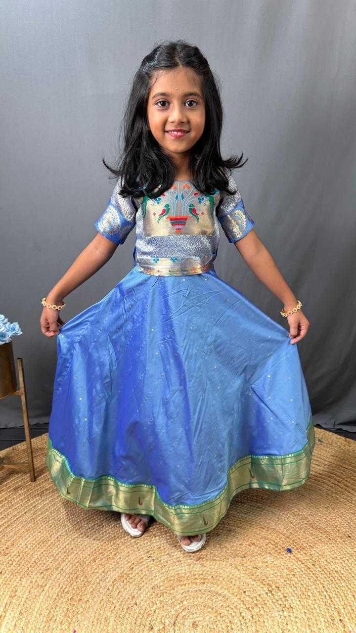 Ynf Paithani Silk RIN192 8072 Kids Wear Wholesale Kids Lehenga Kids Gown Manufacturer