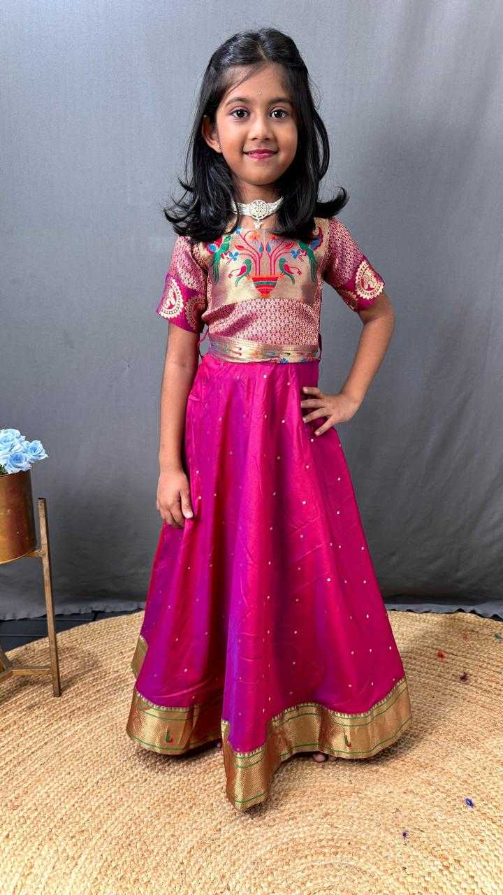 Ynf Paithani Silk RIN192 8072 Kids Wear Wholesale Kids Lehenga Kids Gown Manufacturer