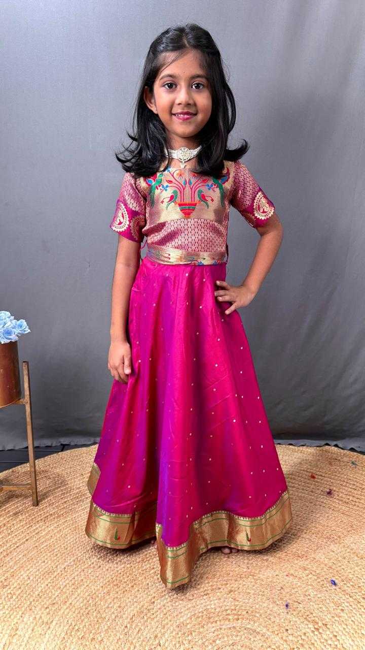 Ynf Paithani Silk RIN192 8072 Kids Wear Wholesale Kids Lehenga Kids Gown Manufacturer