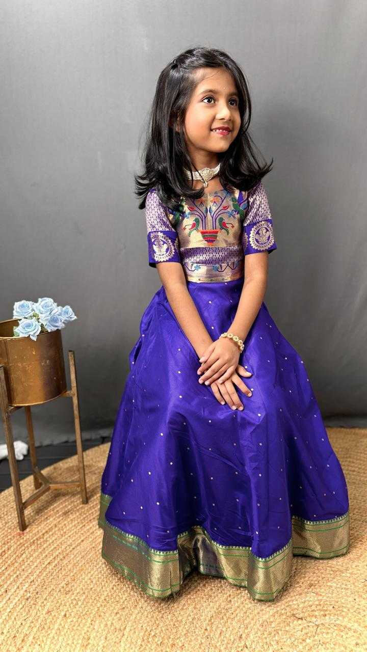 Ynf Paithani Silk RIN192 8072 Kids Wear Wholesale Kids Lehenga Kids Gown Manufacturer