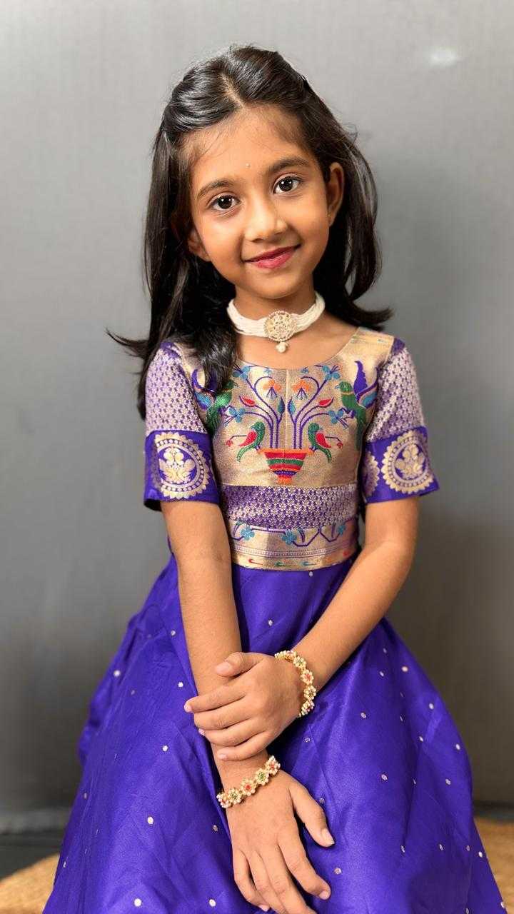 Ynf Paithani Silk RIN192 8072 Kids Wear Wholesale Kids Lehenga Kids Gown Manufacturer