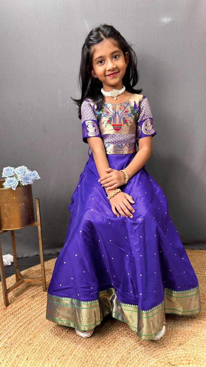 Ynf Paithani Silk RIN192 8072 Kids Wear Wholesale Kids Lehenga Kids Gown Manufacturer