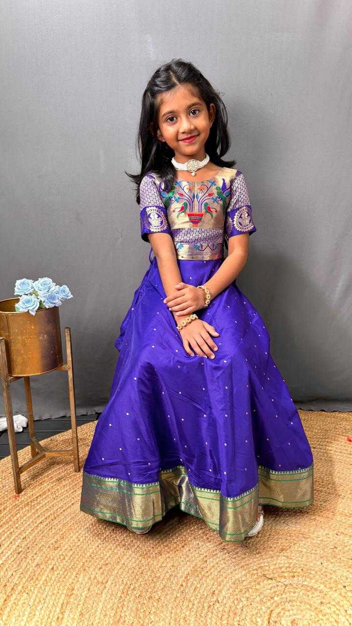 Ynf Paithani Silk RIN192 8072 Kids Wear Wholesale Kids Lehenga Kids Gown Manufacturer