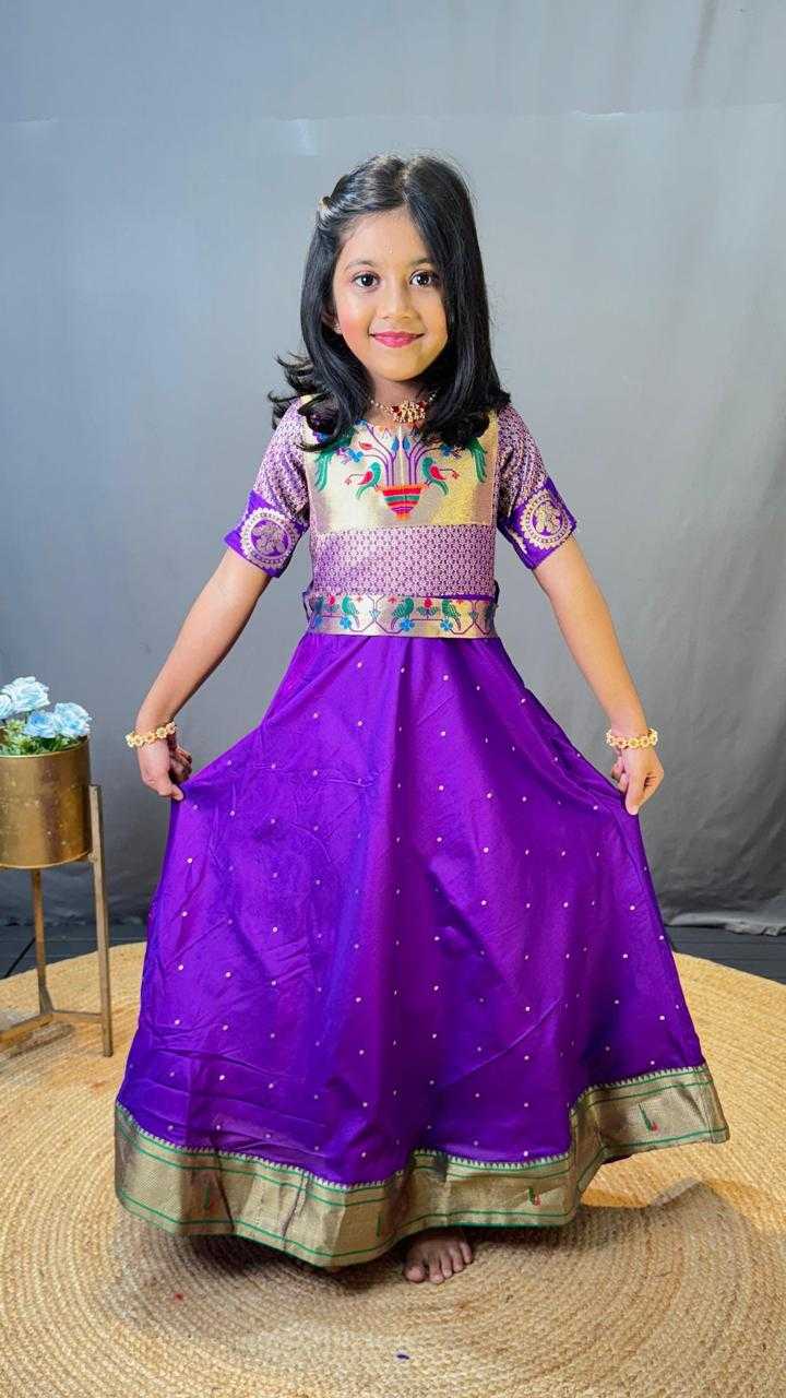 Ynf Paithani Silk RIN192 8072 Kids Wear Wholesale Kids Lehenga Kids Gown Manufacturer