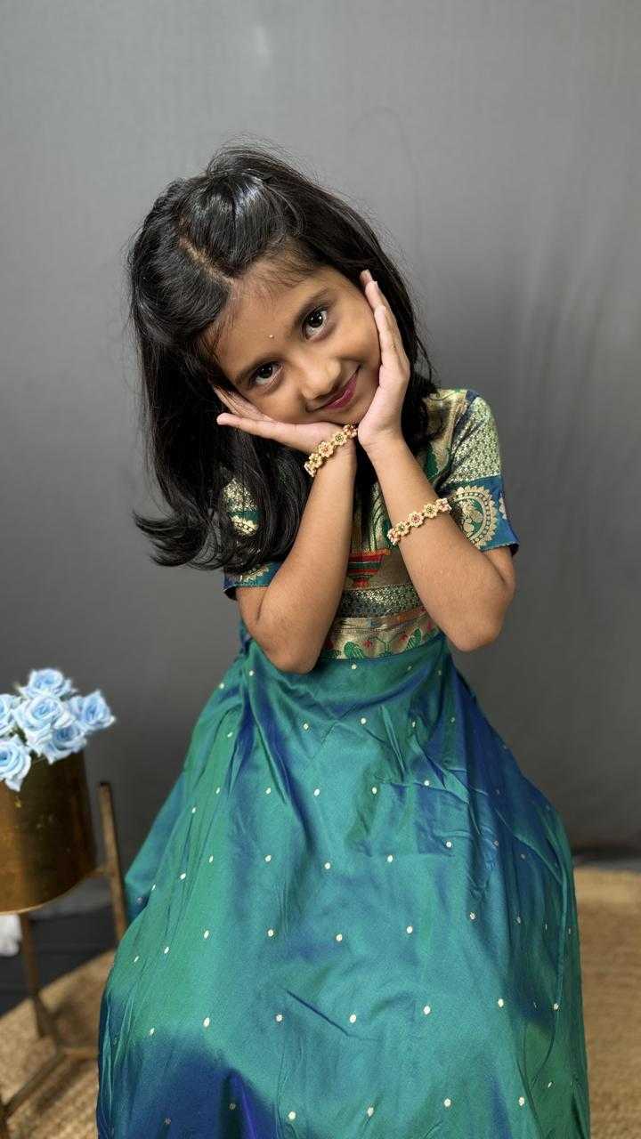 Ynf Paithani Silk RIN192 8072 Kids Wear Wholesale Kids Lehenga Kids Gown Manufacturer