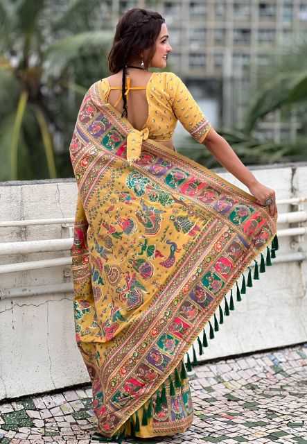 Ynf Pashmina RIN116 REW28 Silk Sarees Wholesale Designer Silk Sarees Zari Border Silk Sarees Kalamkari Silk Sarees Manufacturer