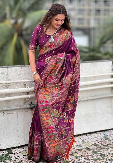 Ynf Pashmina RIN116 REW28 Silk Sarees Wholesale Designer Silk Sarees Zari Border Silk Sarees Kalamkari Silk Sarees Manufacturer