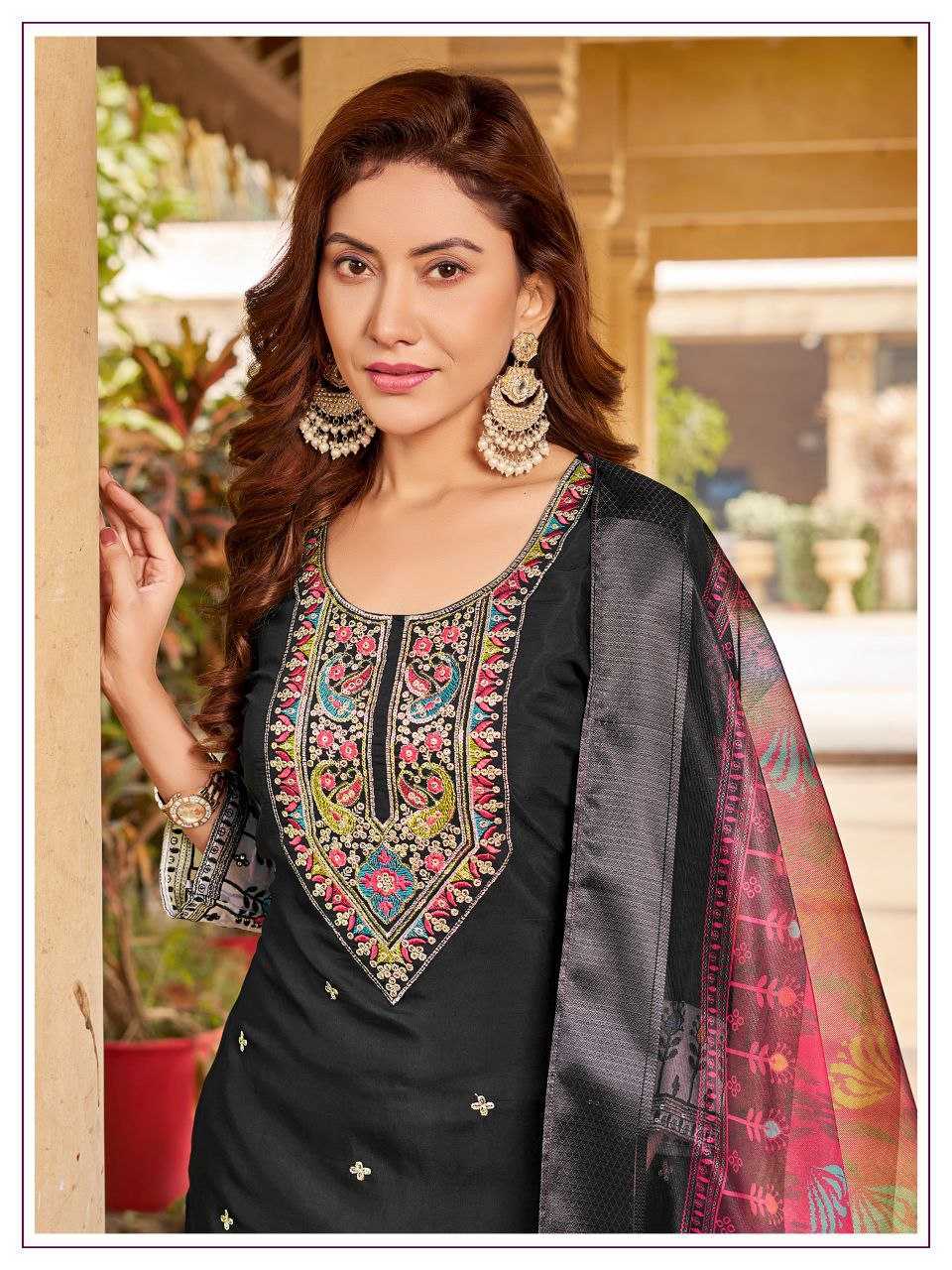 Ynf Premium Roman Silk KESH246 ISHANI Suits & Dresses Wedding Collections Festive Collections Wholesale Embroidery Suits Ladies Silk Suit Silk Suits Manufacturer