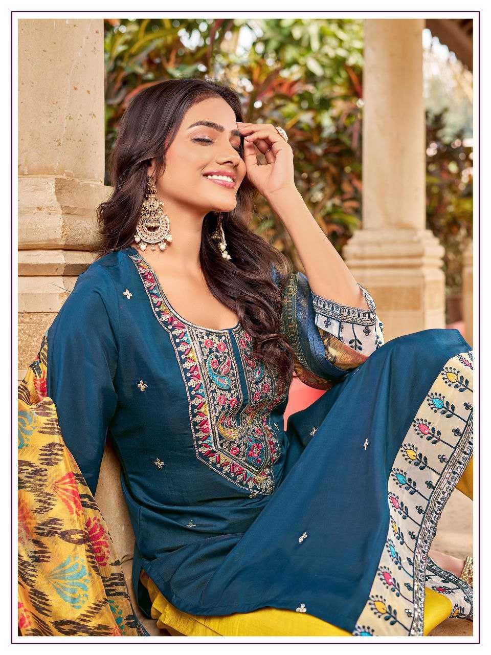 Ynf Premium Roman Silk KESH246 ISHANI Suits & Dresses Wedding Collections Festive Collections Wholesale Embroidery Suits Ladies Silk Suit Silk Suits Manufacturer