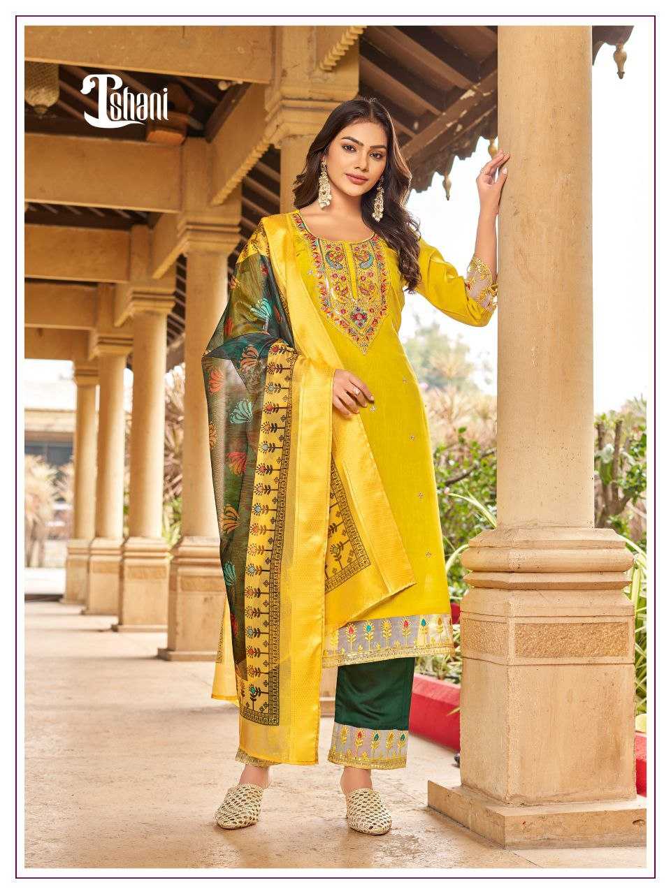 Ynf Premium Roman Silk KESH246 ISHANI Suits & Dresses Wedding Collections Festive Collections Wholesale Embroidery Suits Ladies Silk Suit Silk Suits Manufacturer