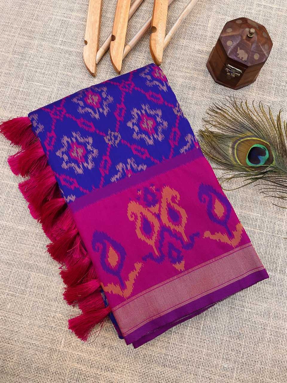 Ynf Premium Silk RIN116 SATRANGI PATOLA Silk Sarees Wholesale Brocade Sarees Patola Sarees Ikkat Silk Sarees Manufacturer