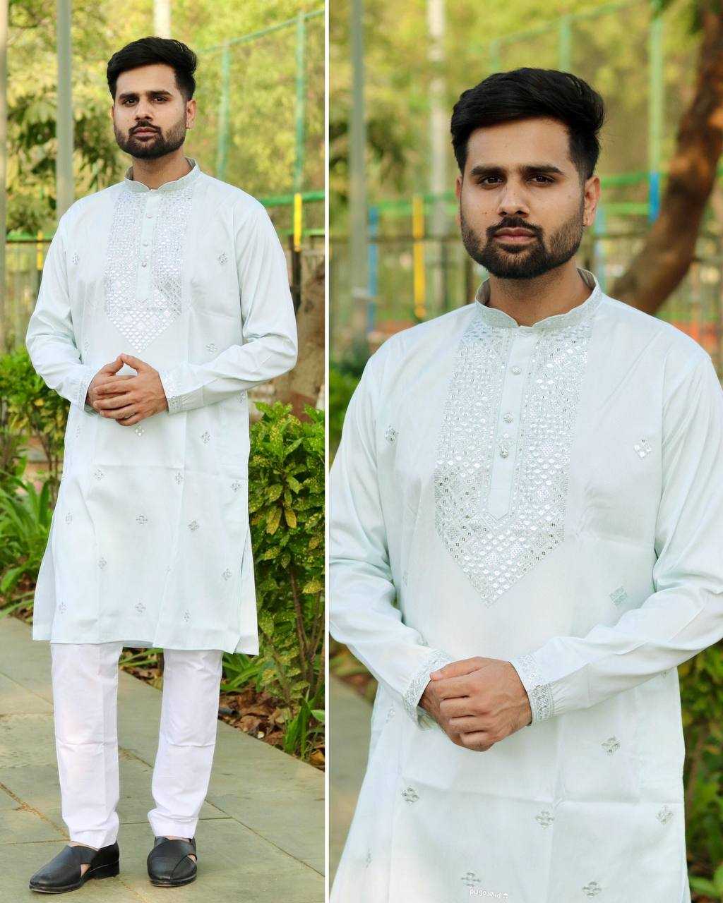 Ynf Premium Silk RIN125 INL03 Mens Wear Diwali Collections Festive Collections Wholesale Mens Kurta Pyjama Silk Kurta Embroidered Kurta Pajama Manufacturer