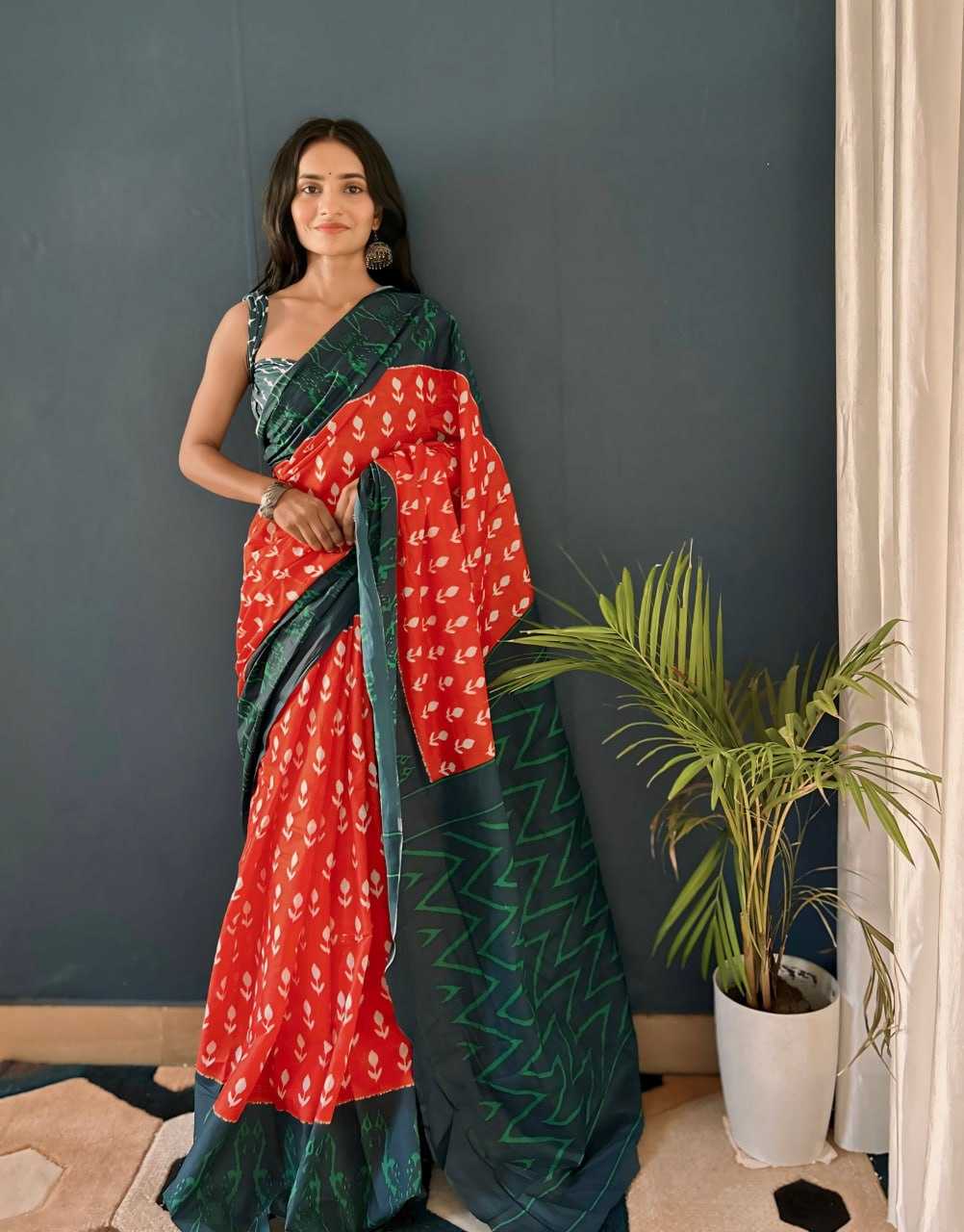 Ynf Pure Cotton KESH244 IKKAT CHOICE Sarees Wholesale Printed Sarees Ikkat Saree Cotton Sarees Manufacturer