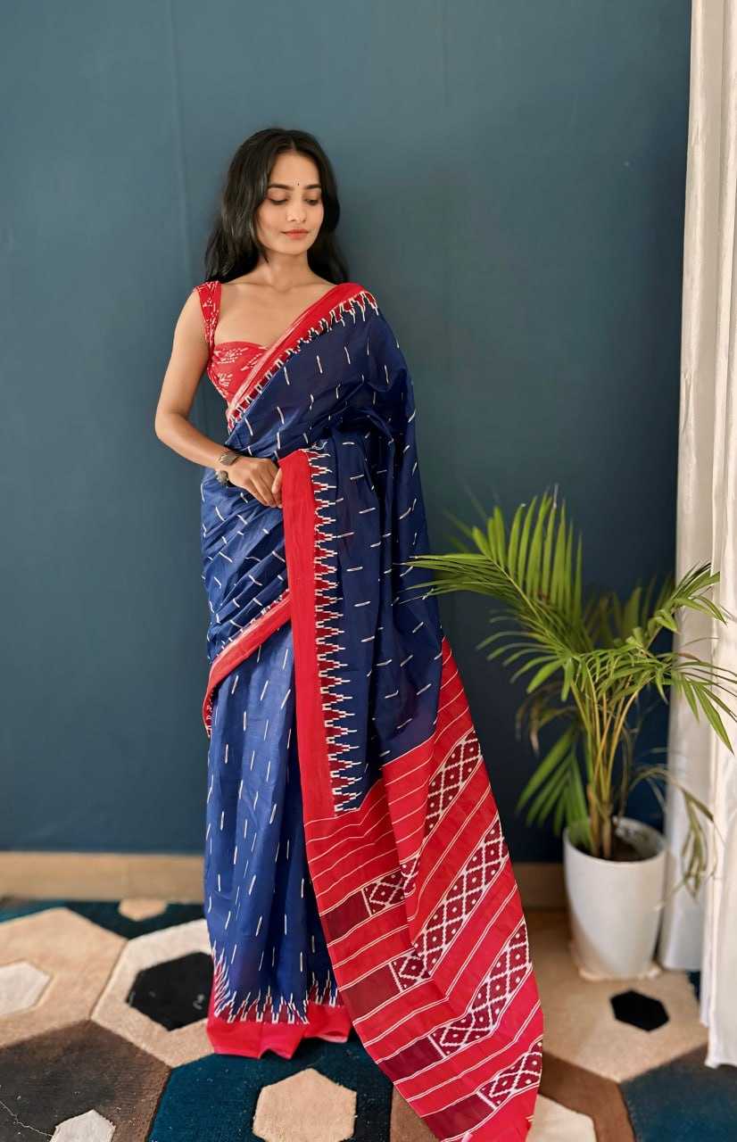 Ynf Pure Cotton KESH244 IKKAT CHOICE Sarees Wholesale Printed Sarees Ikkat Saree Cotton Sarees Manufacturer