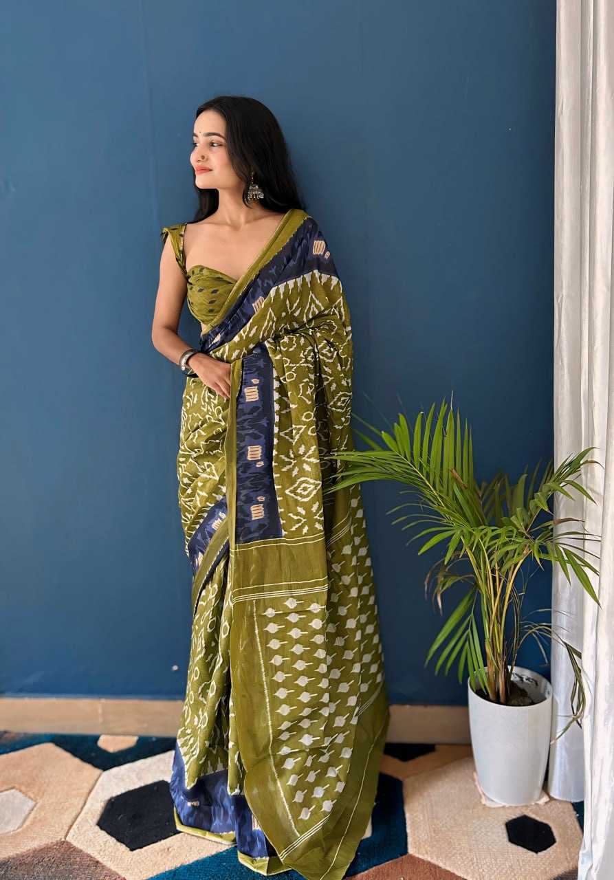 Ynf Pure Cotton KESH244 IKKAT CHOICE Sarees Wholesale Printed Sarees Ikkat Saree Cotton Sarees Manufacturer