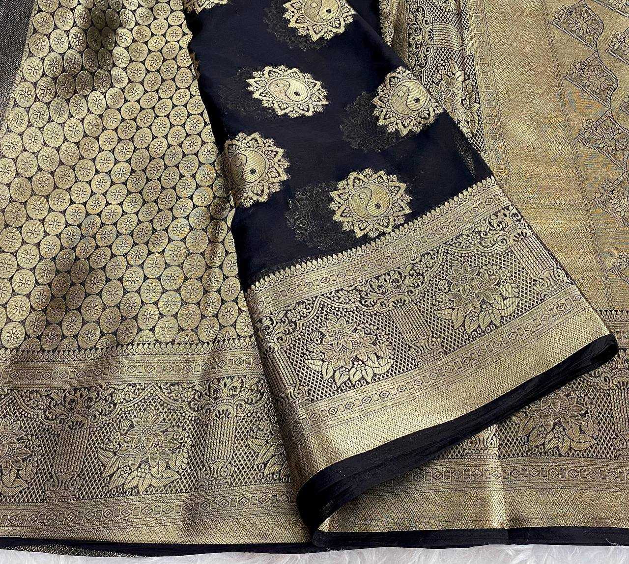 Ynf Pure Crepe RIN124 RIE27 Sarees Wedding Collections Festive Collections Wholesale Party Wear Sarees Georgette Sarees Silk Sarees Manufacturer