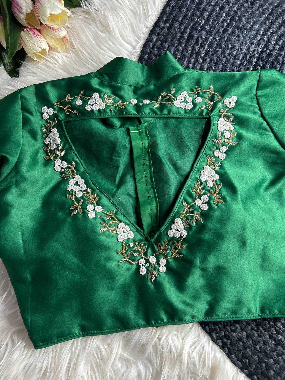 Ynf Pure Silk KESH116 WMF07 Readymade Blouses Wholesale V-Neck Blouses Designer Blouse Silk Blouse Manufacturer