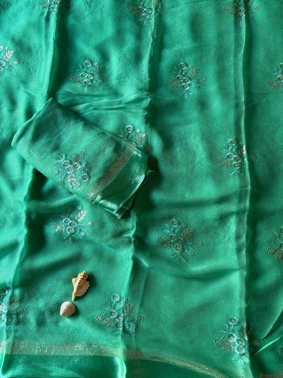 Ynf Pure Viscos RIN124 Viscose Flower Butta Sarees Wedding Collections Festive Collections Wholesale Georgette Sarees Viscose Saree Festive Sarees Manufacturer