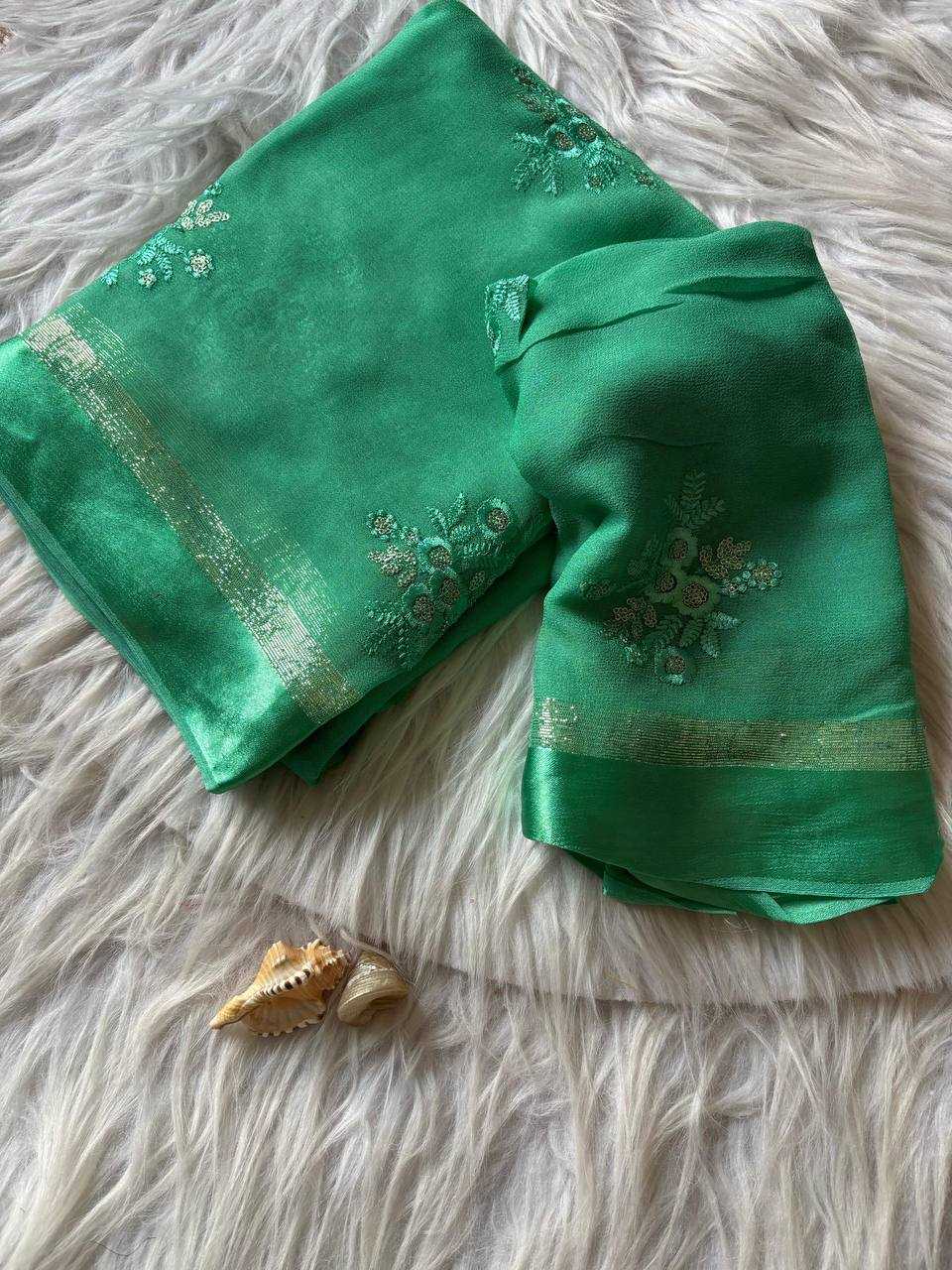 Ynf Pure Viscos RIN124 Viscose Flower Butta Sarees Wedding Collections Festive Collections Wholesale Georgette Sarees Viscose Saree Festive Sarees Manufacturer