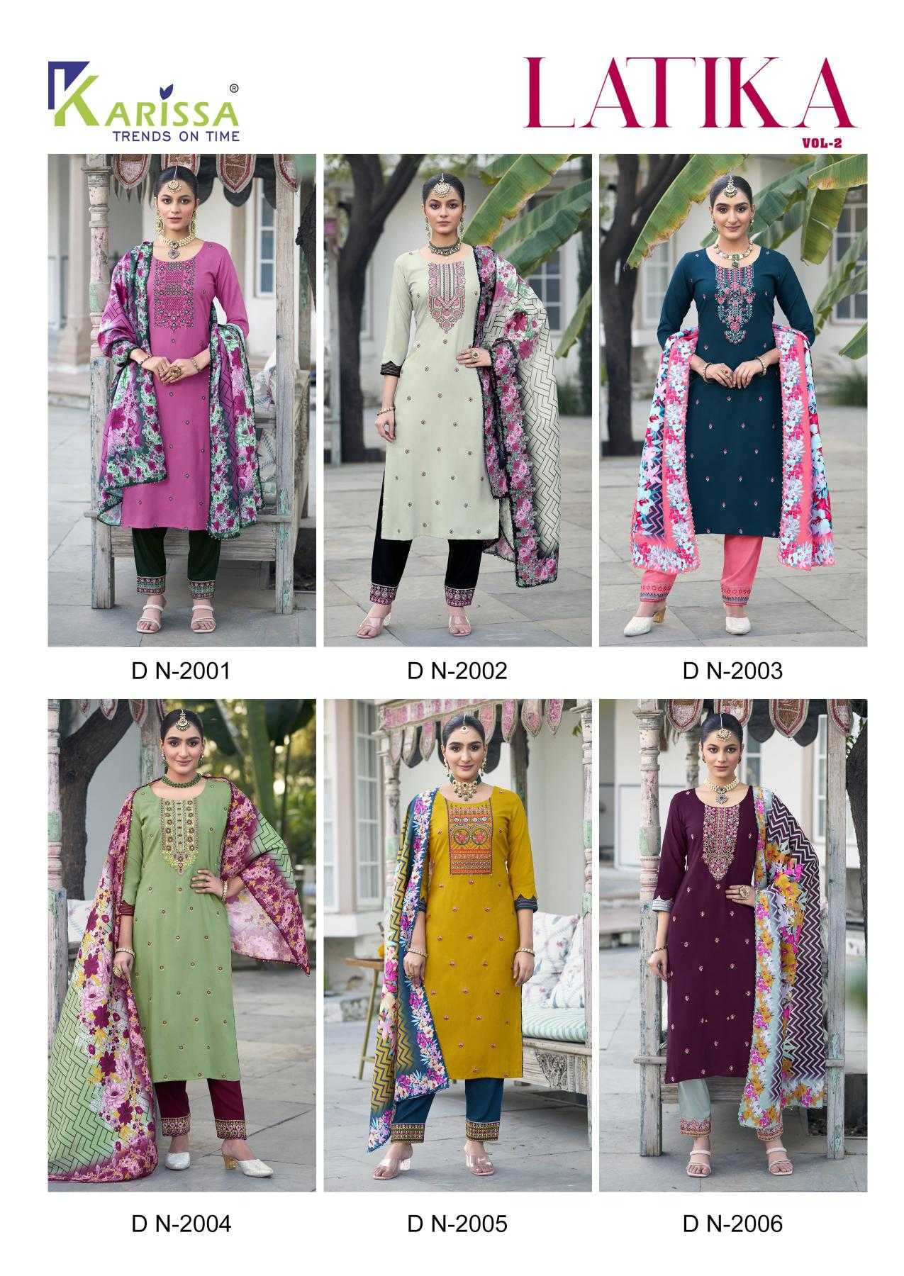 Ynf Rayon KESH443 KARISSA-LATIKA vol-2 Setwise Collections Wholesale Kurtis Catalogs Manufacturer