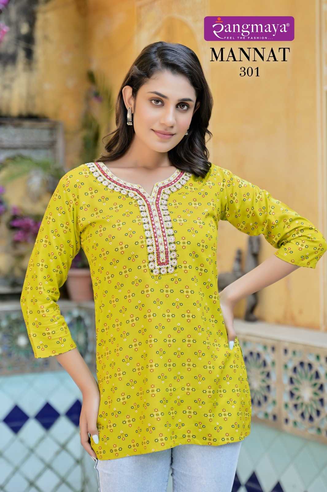 Ynf Rayon KESH443 MANNAT 3 Setwise Collections Wholesale Kurtis Catalogs Manufacturer