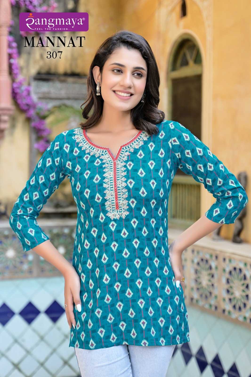 Ynf Rayon KESH443 MANNAT 3 Setwise Collections Wholesale Kurtis Catalogs Manufacturer