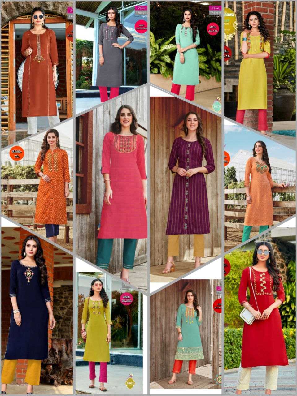 Ynf Reyon Cotton KESH354 GMR14 Kurti Wholesale Casual Kurtis Workwear Kurtis Embroidered Kurtis Manufacturer