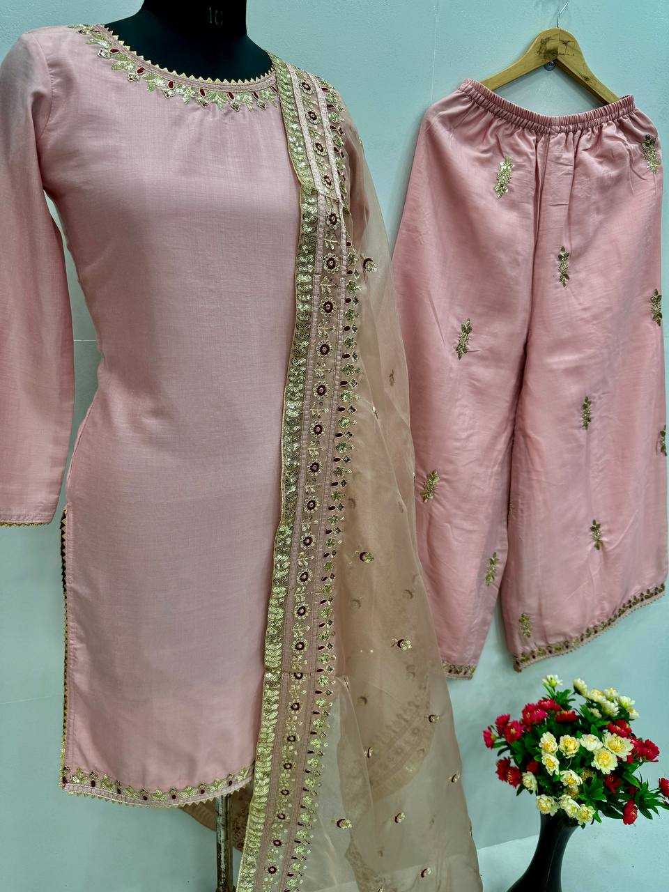 Ynf Satin KESH208 199 Suits & Dresses Wedding Collections Festive Collections Wholesale Ladies Suits Embroidery Suits Palazzo Suit Manufacturer