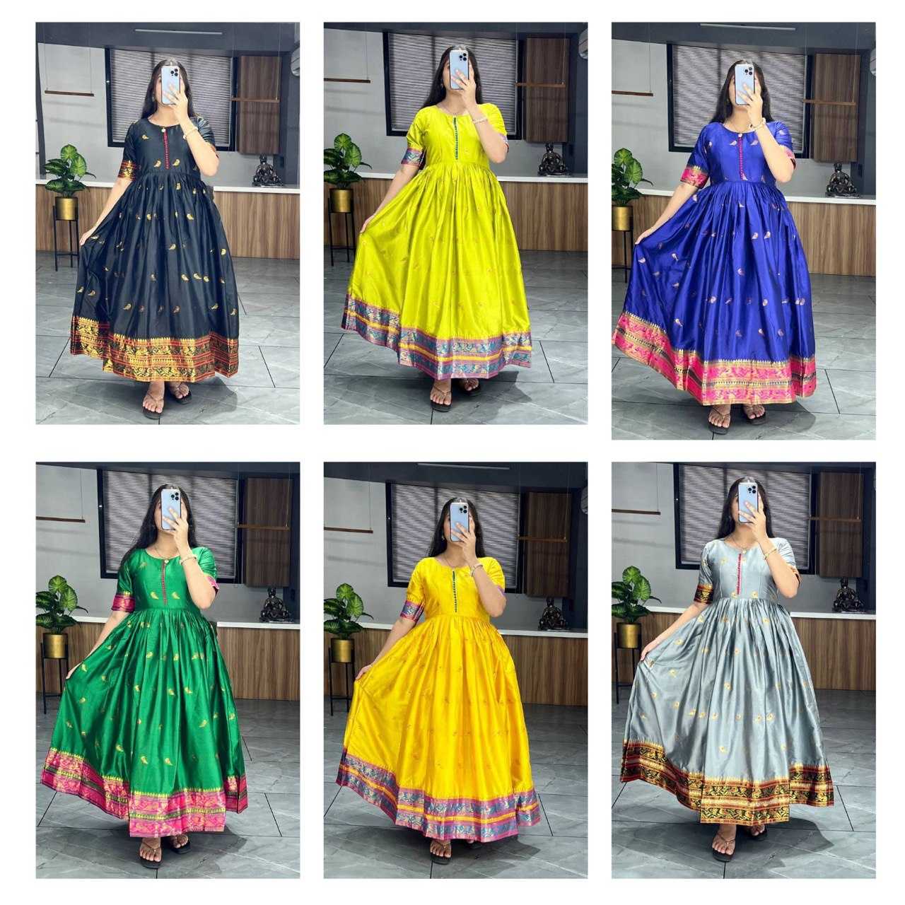 Ynf Silk Cotton RIN119 6032 Gowns Wedding Collections Festive Collections Wholesale Long Gowns Designer Gowns Silk Gowns Manufacturer