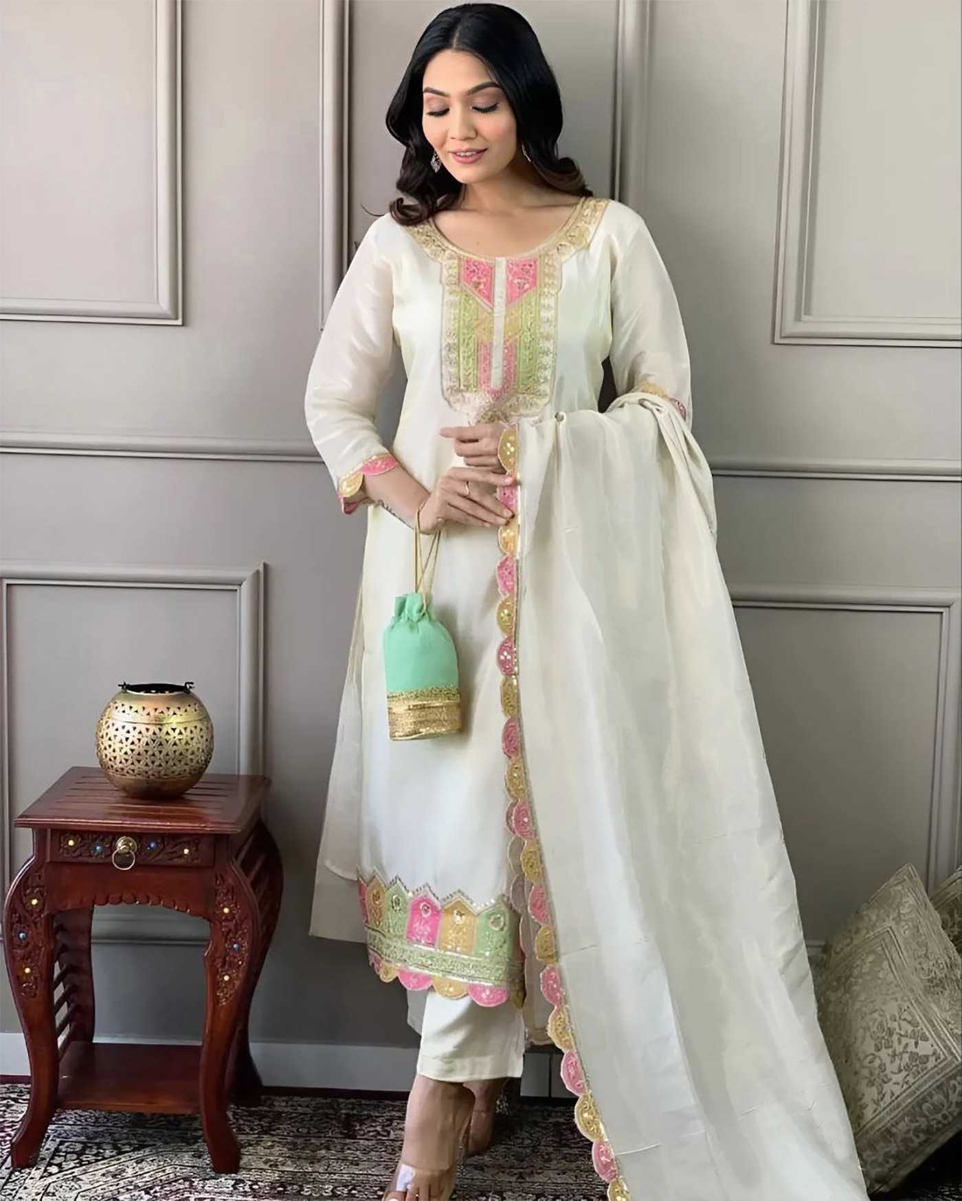 Ynf Silk KESH334 MILANO Suits & Dresses Wedding Collections Festive Collections Wholesale Embroidery Suits Silk Suits Long Kurti Suits Manufacturer