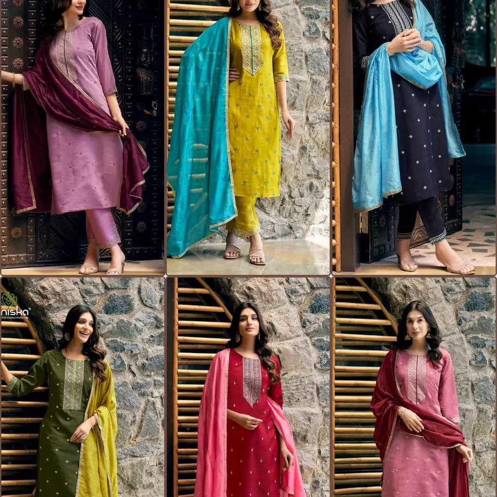 Ynf Silk KESH354 FIZA VOL.1 Suits & Dresses Wholesale Ladies Suits Embroidery Suits Chanderi Suit Manufacturer