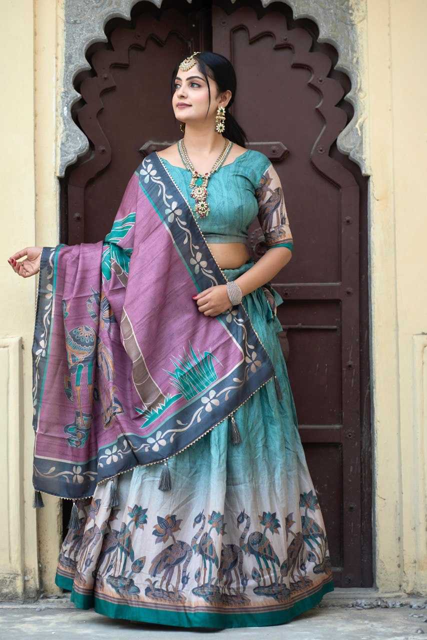 Ynf Silk RIN119 9019RAMA Lehengas Wedding Collections Festive Collections Wholesale Silk Lehenga Printed Lehenga Lehenga With Cancan Manufacturer