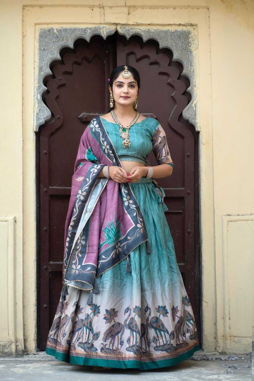 Ynf Silk RIN119 9019RAMA Lehengas Wedding Collections Festive Collections Wholesale Silk Lehenga Printed Lehenga Lehenga With Cancan Manufacturer