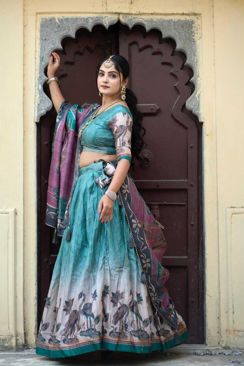 Ynf Silk RIN119 9019RAMA Lehengas Wedding Collections Festive Collections Wholesale Silk Lehenga Printed Lehenga Lehenga With Cancan Manufacturer