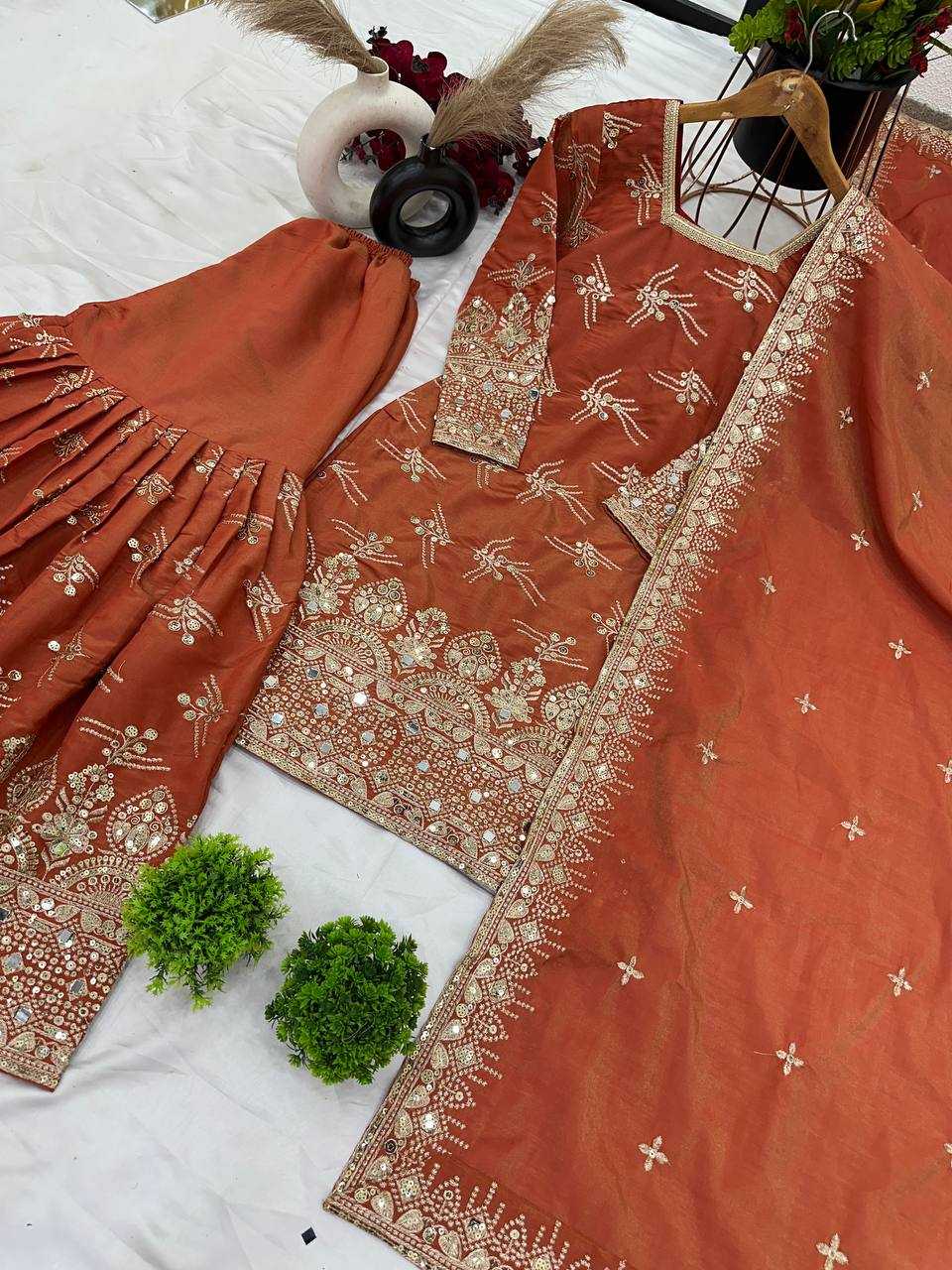 Ynf Simar silk KESH121 1664 Suits & Dresses Wedding Collections Festive Collections Wholesale Sharara Salwar Suits Ladies Silk Suit Embroidered Suits Manufacturer