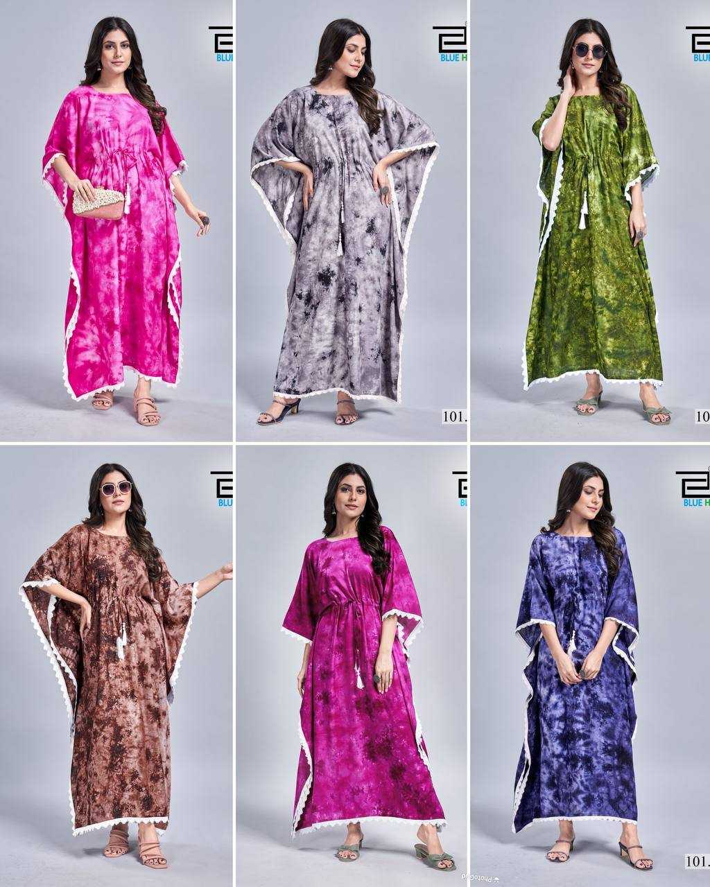 Ynf Slub Reyon RIN125 Kaftan dress vol 1 Suits & Dresses Western Wears Festive Collections Wholesale Casual Dresses Printed Dresses Kaftan Dresses Manufacturer